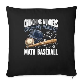 Amateur de mathématiques de baseball Mathématicien Joueur de baseball - Housse de coussin décorative 45 x 45 cm - noir - Devant