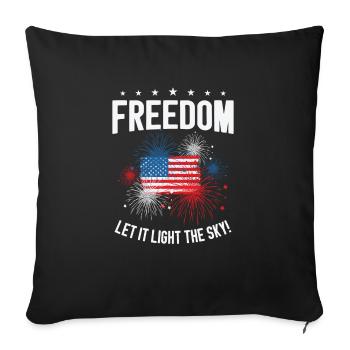 USA Independence Patriotic American Flag Fireworks - Sofa pillowcase 17,3'' x 17,3'' (45 x 45 cm) - black - Front