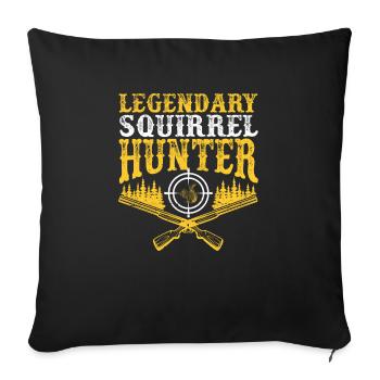 Legendary Squirrel Hunter Funny Hunt Vintage - Sofa pillowcase 17,3'' x 17,3'' (45 x 45 cm) - black - Front