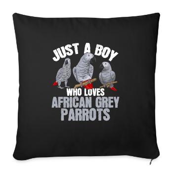 Graupapagei African Grey Parrot Papagei - Sofa pillowcase 17,3'' x 17,3'' (45 x 45 cm) - black - Front