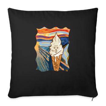 Ice Cream The Scream Art Popsicle Edvard Munch - Sofa pillowcase 17,3'' x 17,3'' (45 x 45 cm) - black - Front