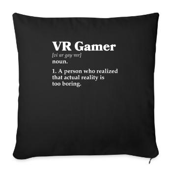 Cadeau VR de réalité virtuelle - Housse de coussin décorative 45 x 45 cm - noir - Devant