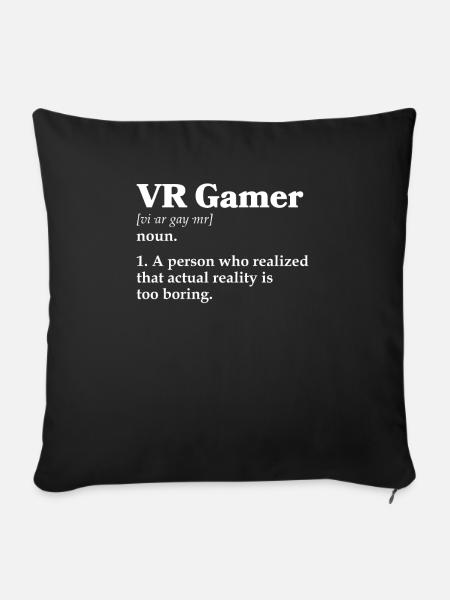 Virtual Reality VR Geschenk - Sofakissenbezug 45 x 45 cm - Schwarz