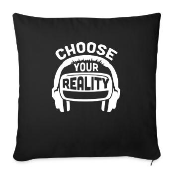 Virtual Reality VR Geschenk - Sofakissenbezug 45 x 45 cm - Schwarz - Vorne