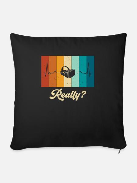 Virtual Reality VR Geschenk - Sofakissenbezug 45 x 45 cm - Schwarz
