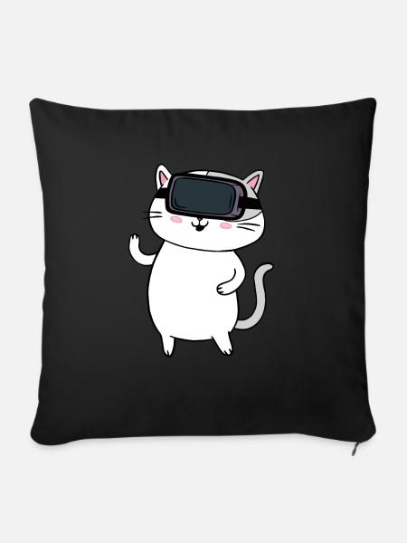 Virtual Reality VR Geschenk - Sofakissenbezug 45 x 45 cm - Schwarz