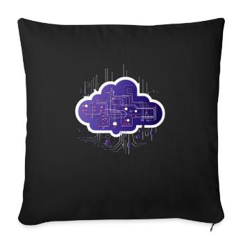Cloud Computing Computer Electronics Circuit - Housse de coussin décorative 45 x 45 cm - noir - Devant