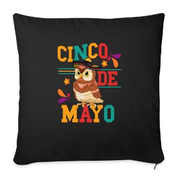 Cinco De Mayo Owl Enthusiast Birds Of Prey - Housse de coussin décorative 45 x 45 cm - noir - Devant