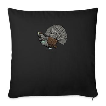 Capercaillie I Chicken bird capercaillie motif for hunter - Sofa pillowcase 17,3'' x 17,3'' (45 x 45 cm) - black - Front