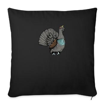 Capercaillie I Chicken bird capercaillie motif for hunter - Sofa pillowcase 17,3'' x 17,3'' (45 x 45 cm) - black - Front