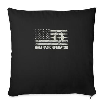 Ham Radio Amateur Radio Ham Radio Operator - Sofa pillowcase 17,3'' x 17,3'' (45 x 45 cm) - black - Front