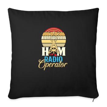 Ham Radio Amateur Radio Ham Radio Operator - Sofa pillowcase 17,3'' x 17,3'' (45 x 45 cm) - black - Front