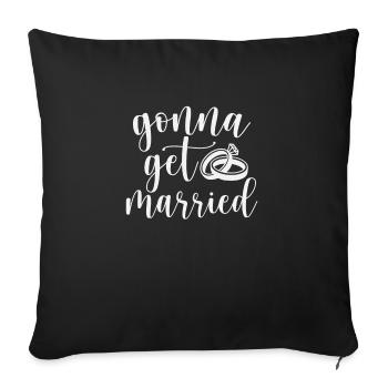 Drôle de mariage assorti à la mariée et au marié Marié - Housse de coussin décorative 45 x 45 cm - noir - Devant