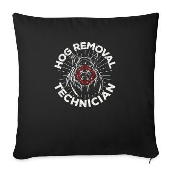 Technicien en enlèvement de porcs Chasse au sanglier - Housse de coussin décorative 45 x 45 cm - noir - Devant