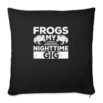 Grenouilles Mon apparence nocturne Amoureux des grenouilles - Housse de coussin décorative 45 x 45 cm - noir - Devant