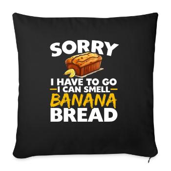 Banana Bread Baker Bakery Baking Chef Cook Food - Sofa pillowcase 17,3'' x 17,3'' (45 x 45 cm) - black - Front