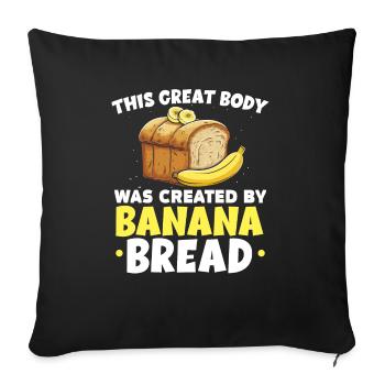 Pain aux bananes Baker Boulangerie Chef cuisinier Cuisiner - Housse de coussin décorative 45 x 45 cm - noir - Devant