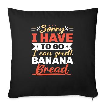 Banana Bread Baker Bakery Baking Chef Cook Food - Sofa pillowcase 17,3'' x 17,3'' (45 x 45 cm) - black - Front