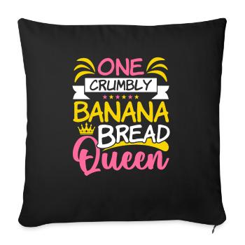 Pain aux bananes Baker Boulangerie Chef cuisinier Cuisiner - Housse de coussin décorative 45 x 45 cm - noir - Devant