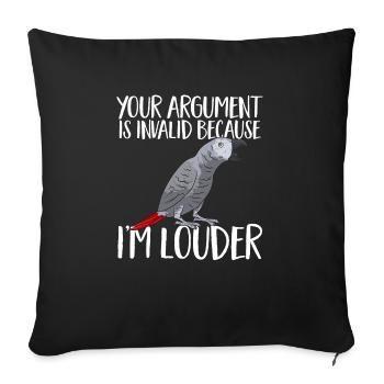 Graupapagei African Grey Parrot Papagei - Sofa pillowcase 17,3'' x 17,3'' (45 x 45 cm) - black - Front