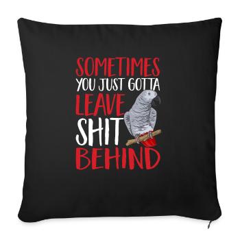 Graupapagei African Grey Parrot Papagei - Sofa pillowcase 17,3'' x 17,3'' (45 x 45 cm) - black - Front