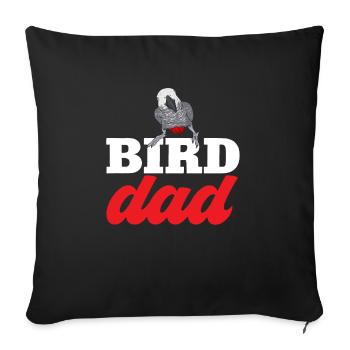 Graupapagei African Grey Parrot Papagei - Sofa pillowcase 17,3'' x 17,3'' (45 x 45 cm) - black - Front