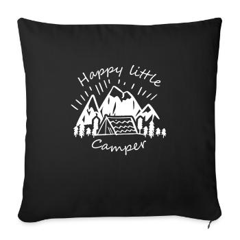 Happy Little Camper Camping Kids Caravan Mountains - Sofa pillowcase 17,3'' x 17,3'' (45 x 45 cm) - black - Front