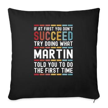 Martin Nom personnalisé drôle anniversaire Noël - Housse de coussin décorative 45 x 45 cm - noir - Devant