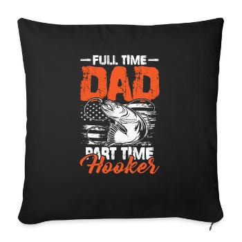 Papa Vêtements de pêche Cadeau de fête des pères - Housse de coussin décorative 45 x 45 cm - noir - Devant