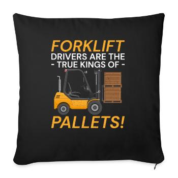 Conducteur de chariot élévateur de fourche Conducteur de chariot élévateur - Housse de coussin décorative 45 x 45 cm - noir - Devant