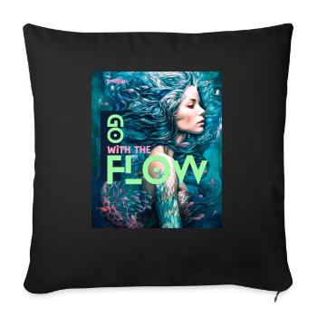 Go whit the flow. Dive and have fun - Sofa pillowcase 17,3'' x 17,3'' (45 x 45 cm) - black - Front