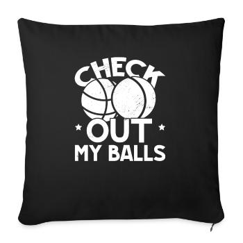 Joueur de pétanque Jeu de pétanque Sports italiens Italie - Housse de coussin décorative 45 x 45 cm - noir - Devant