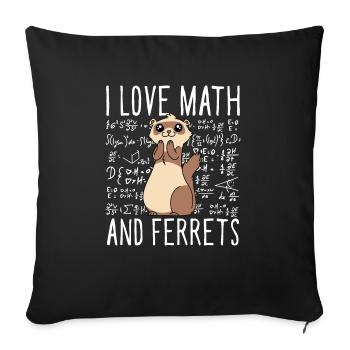 Mignon j’aime les maths et les furets école Weasel enfants - Housse de coussin décorative 45 x 45 cm - noir - Devant