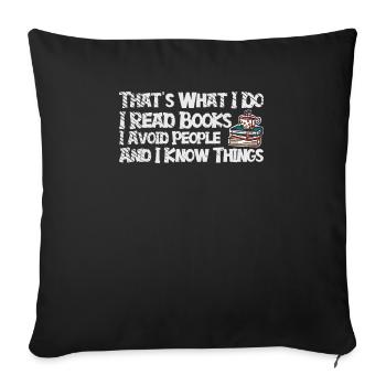 Book Lover Literature Book Reading Novels - Sofa pillowcase 17,3'' x 17,3'' (45 x 45 cm) - black - Front