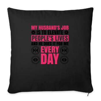 Aufzugsmechaniker-design Für Eine - Sofa pillowcase 17,3'' x 17,3'' (45 x 45 cm) - black - Front