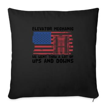 Aufzugsmechaniker-design Für Einen - Housse de coussin décorative 45 x 45 cm - noir - Devant