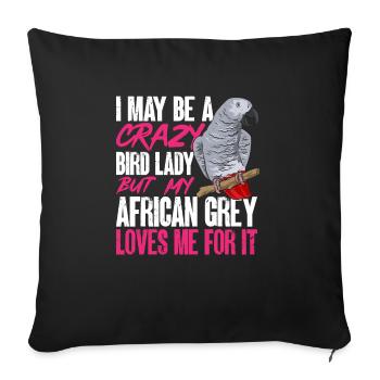 Graupapagei Perroquet gris d’Afrique Papagei - Housse de coussin décorative 45 x 45 cm - noir - Devant