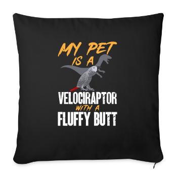 Graupapagei African Grey Parrot Papagei - Sofa pillowcase 17,3'' x 17,3'' (45 x 45 cm) - black - Front