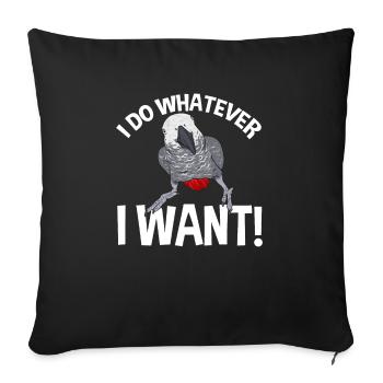 Graupapagei Perroquet gris d’Afrique Papagei - Housse de coussin décorative 45 x 45 cm - noir - Devant