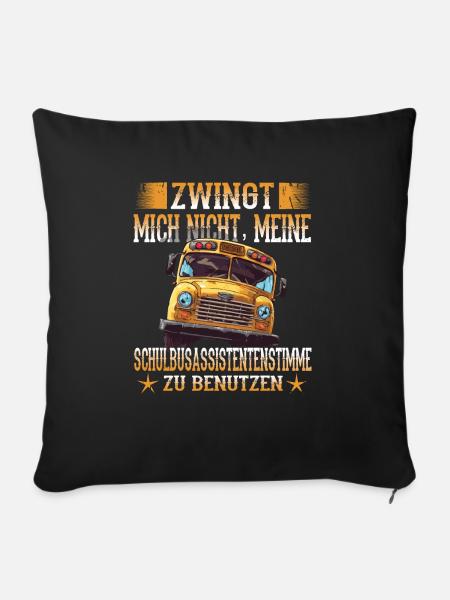 Schulbuswärter - Schulbusfahrer - Sofakissenbezug 45 x 45 cm - Schwarz