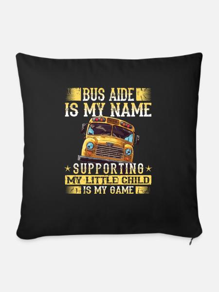 Schulbuswärter - Schulbusfahrer - Sofakissenbezug 45 x 45 cm - Schwarz
