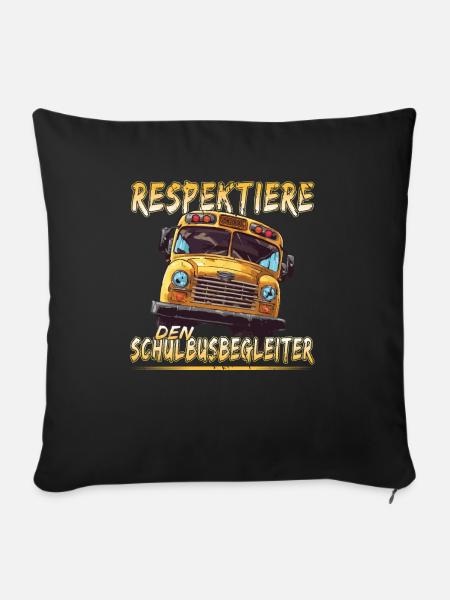 Schulbuswärter - Schulbusfahrer - Sofakissenbezug 45 x 45 cm - Schwarz