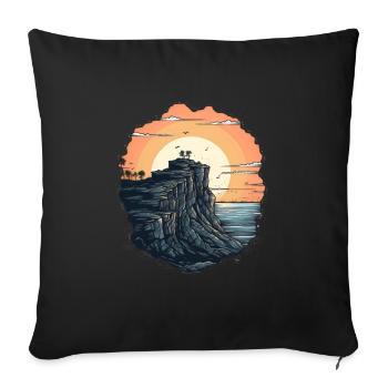 Mountains Grand Canyon Sunset Retro Hiking - Sofa pillowcase 17,3'' x 17,3'' (45 x 45 cm) - black - Front
