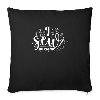 Sewing Quote Seamstress Tailor Quilting Sewing - Sofa pillowcase 17,3'' x 17,3'' (45 x 45 cm) - black - Front