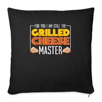 Love Grilled Cheese Please Cheesemaker Cheesy Food - Sofa pillowcase 17,3'' x 17,3'' (45 x 45 cm) - black - Front