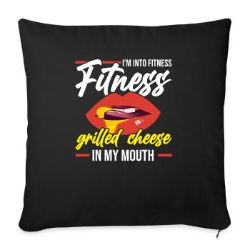 Love Grilled Cheese Please Cheesemaker Cheesy Food - Sofa pillowcase 17,3'' x 17,3'' (45 x 45 cm) - black - Front
