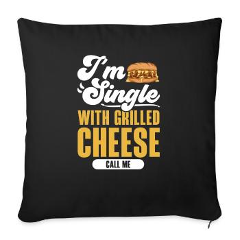 Love Grilled Cheese Please Cheesemaker Cheesy Food - Sofa pillowcase 17,3'' x 17,3'' (45 x 45 cm) - black - Front