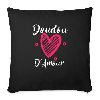 Doudou D Amour Cadeaux St Valentin - Housse de coussin décorative 45 x 45 cm - noir - Devant