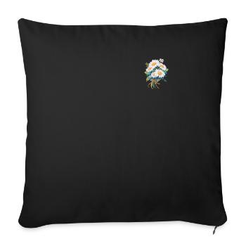 Floral Patch Humor Flowers Daisy Lover Cool Pun - Sofa pillowcase 17,3'' x 17,3'' (45 x 45 cm) - black - Front