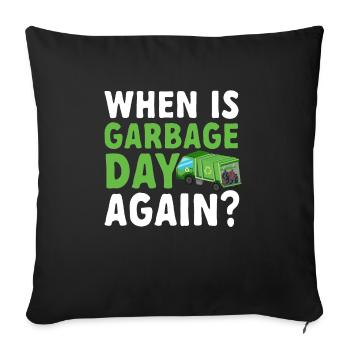 Garbage trucks, garbage day, garbage collection - Sofa pillowcase 17,3'' x 17,3'' (45 x 45 cm) - black - Front